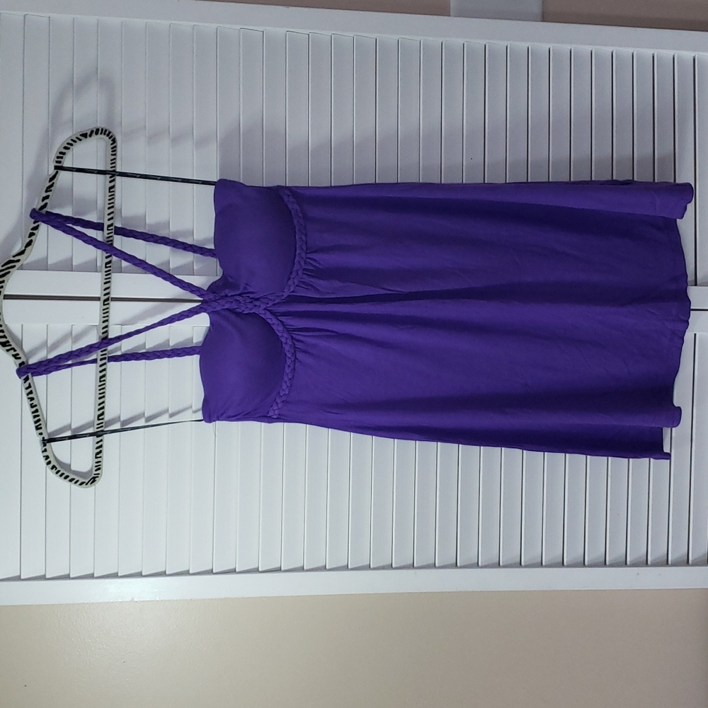 Forever 21 Juniors Purple Braided Rope Straps Dress